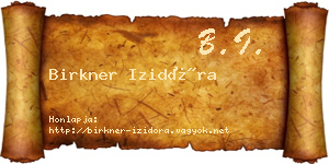 Birkner Izidóra névjegykártya